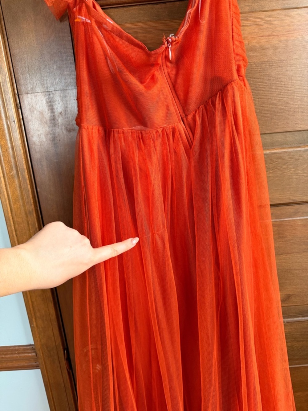 Terracotta Tulle Maxi Length Dress 🏵️ - Picture 8 of 8